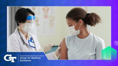 Doctor giving a vaccine shot