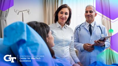 Doctors talking to patient