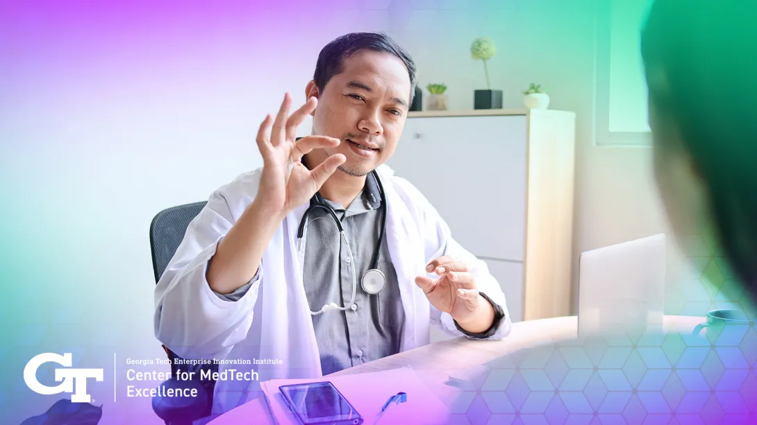 Doctopr talking to patient